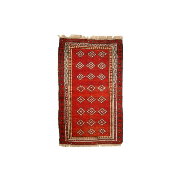 Hand made antique Uzbek Gulyam rug 3.4' x 5.5' ( 104cm x 170cm ) 1920 - 1C278