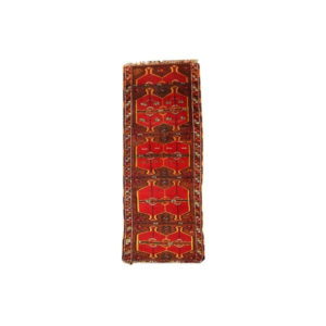 Hand made antique collectible Turkish Yastik rug 2.5' x 6.2' ( 76cm x 190cm ) 1920 1C283