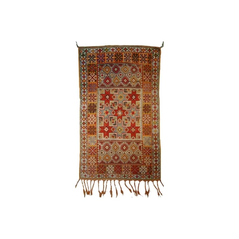 Handmade antique Moroccan Berber rug 3.2′ x 5.5′ ( 99cm x 168cm) 1920 – 1C292