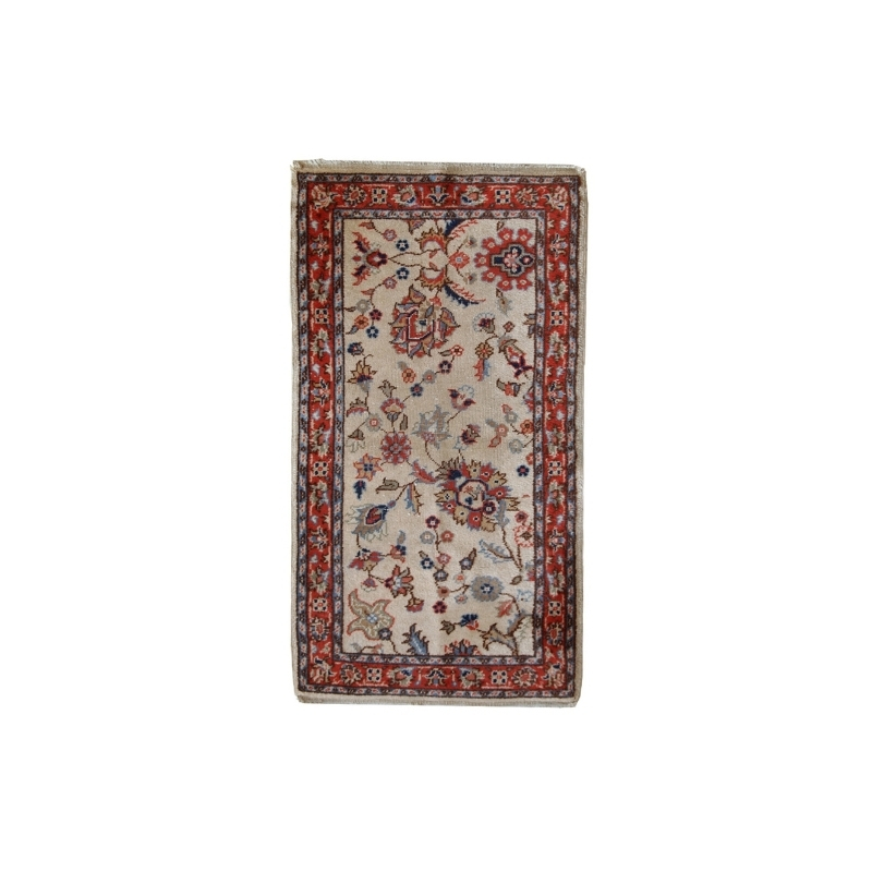 Handmade vintage Pakistani Lahore rug 2.5′ x 4.6′ ( 77cm x 141cm ) 1950s – 1C391