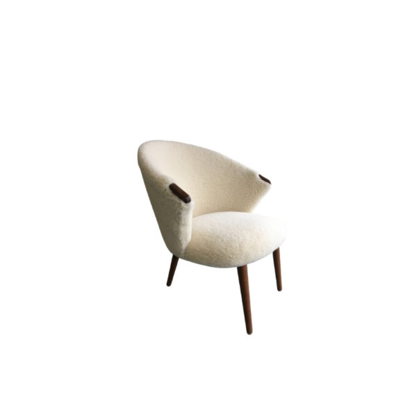 Vintage Danish Armchair in Lambswool