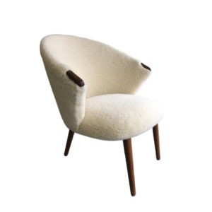 Vintage Danish Armchair in Lambswool