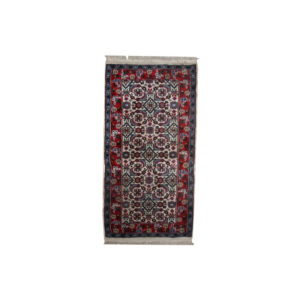 Handmade vintage Indian Agra rug 2.3' x 4.5' ( 70cm x 137cm ) 1970s - 1C377
