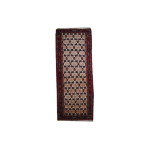 Handmade vintage Persian Hamadan runner 2.6' x 6.8' ( 80cm x 207cm ) 1960s - 1C378