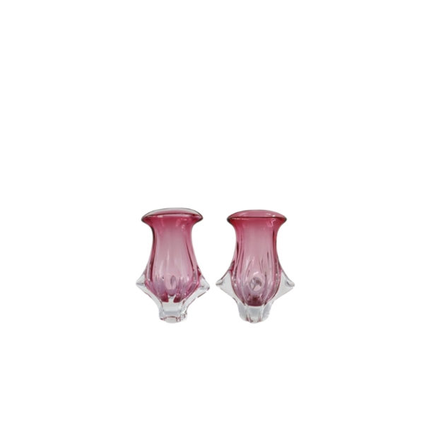Pair of vases designed by Josef Hospodka, Chribska Glassworks, Czech Republic, 1960s