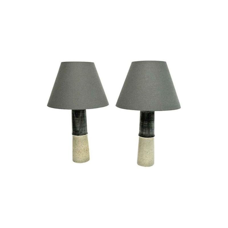 Pair of glazed stoneware tablelamps by Olle Alberius – Rörstrand, Sweden 1970s