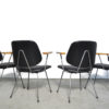Set of 4 mid-century vintage industrial dining chairs by Wim Rietveld for Kembo, Netherlands 1950s