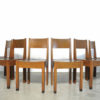 Set of 6 vintage Haagse School oak dining chairs, Netherlands Art Deco 1930s