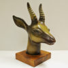 Vintage stoneware Deer head 1940s by Gunnar Nylund, Rörstrand-Sweden