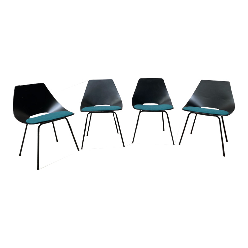 Pierre Guariche- Suite of 4 Tonneau model chairs