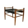 Black leather and teak footstool by Gillis Lundgren for Ikea 1960s Sweden Black leather and teak footstool by Gillis Lundgren for Ikea 1960s Sweden