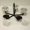 Crystal Glass and Iron Candleholder by Willy Johansson, Norway, 1970s