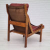 Scandinavian, relax armchair, original cherry-brown leather, 70s, teak Scandinavian, relax armchair, original cherry-brown leather, 70s, teak