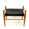 Black leather and teak footstool by Gillis Lundgren for Ikea 1960s Sweden Black leather and teak footstool by Gillis Lundgren for Ikea 1960s Sweden