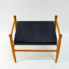 Black leather and teak footstool by Gillis Lundgren for Ikea 1960s Sweden Black leather and teak footstool by Gillis Lundgren for Ikea 1960s Sweden