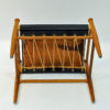 Black leather and teak footstool by Gillis Lundgren for Ikea 1960s Sweden Black leather and teak footstool by Gillis Lundgren for Ikea 1960s Sweden
