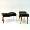 Black leatherette and teak footstool pair by Bröderna Andersson 1950s Sweden Black leatherette and teak footstool pair by Bröderna Andersson 1950s Sweden