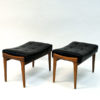 Black leatherette and teak footstool pair by Bröderna Andersson 1950s Sweden Black leatherette and teak footstool pair by Bröderna Andersson 1950s Sweden