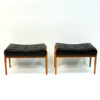 Black leatherette and teak footstool pair by Bröderna Andersson 1950s Sweden Black leatherette and teak footstool pair by Bröderna Andersson 1950s Sweden