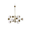 Stilnovo Mid-Century Brass Globe Chandelier
