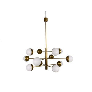 Stilnovo Mid-Century Brass Globe Chandelier