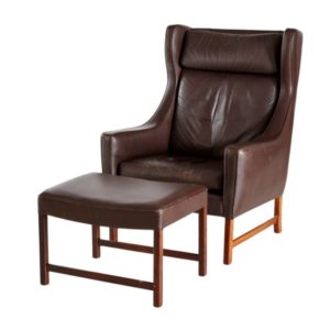 Model 965H Armchair with ottoman by Fredrik Kayser for Vatne Møbler, 1960s