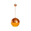 Amber Glass Pendant with Hemispherical Copper Shade, 1950s