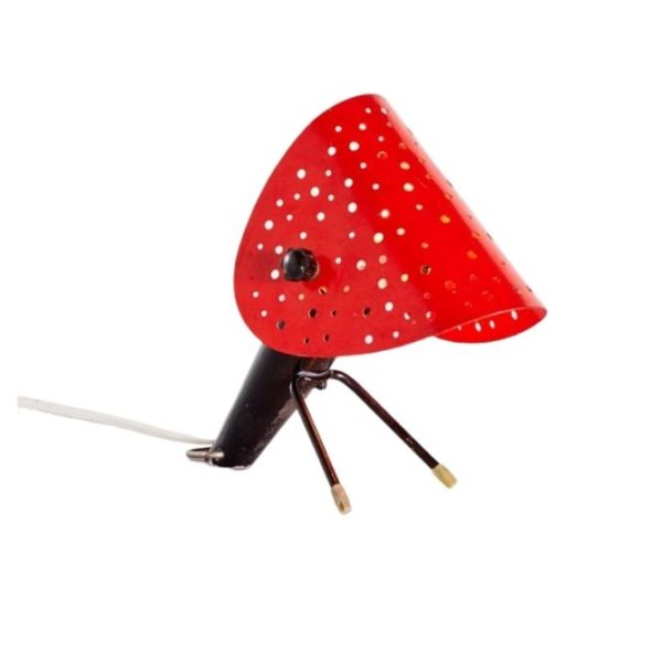 Small Red Table Lamp, 1950s