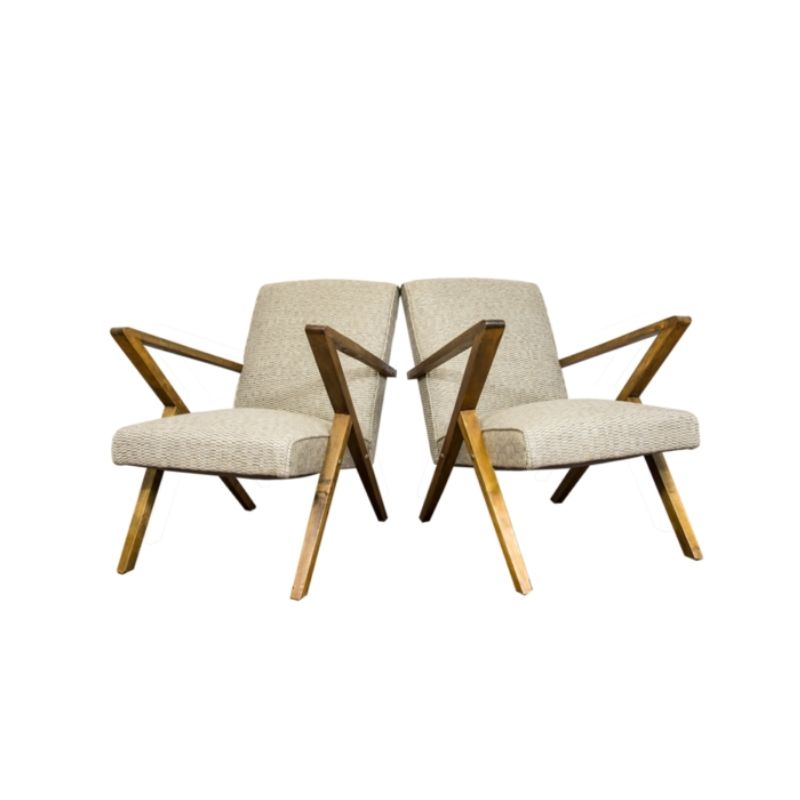 Pair of mid century armchairs by Odnowa