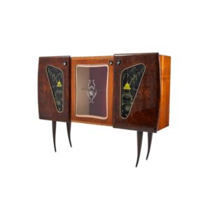 Italian Lacquered Buffet with Decoration, 1970s
