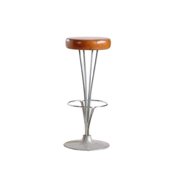 Leather Bar Stool by Piet Hein for Fritz Hansen, 1960s