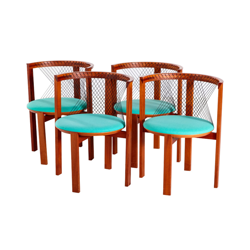 Set of 4 String Chairs by Niels Jørgen Haugesen for Tranekær Furniture, 1980s
