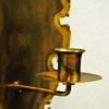 Danish pair of Brass brutalist wall candle holders by Svend Aage Holm-Sørensen, 1960s