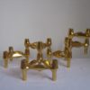 Set Of 6 , Germany 1970s " BMF " Gold Edition Modular Candle Holders Designed By Fritz Nagel & Ceasar Stoffi. BMF