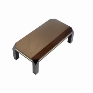 Belgo Chrome coffee table with 23KT gold striping