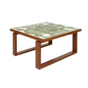 Danish Teak & Ceramic Coffee Table by Ox-Art for Trioh, 1977