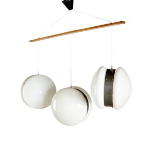 Frosted Glass Pendant Lamp, 1980s