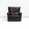 Midcentury leather wingback lounge- or clubchair