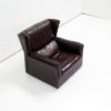Midcentury leather wingback lounge- or clubchair