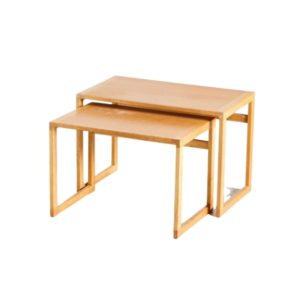 Oak Nesting Tables by Kai Kristiansen for Vildbjerg Møbelfabrik, 1950s