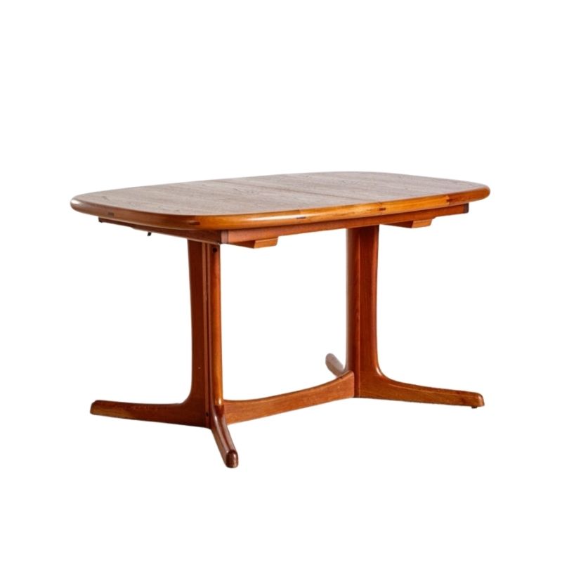 Oval Teak Extendable Dining Table from Dyrlund, Denmark,1960s