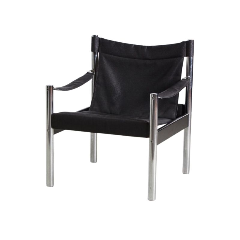 Safari Chair in Black from Johanson Design, 1960s