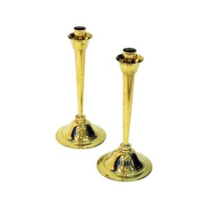 Lovely brass candleholder pair by Lars Holmström 1960s, Sweden