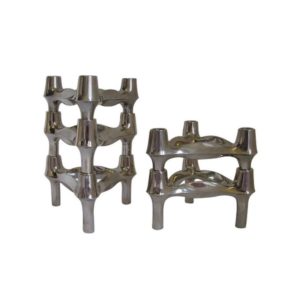 Set Of 5 , 1970s " Bmf " Modular Candle Holders Designed By Fritz Nagel & Ceasar Stoffi