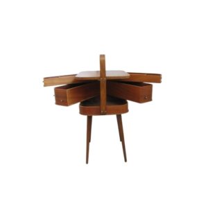 Mid Century Sewing Box With / Asystent / Side table. Teak 1960 / 70 S