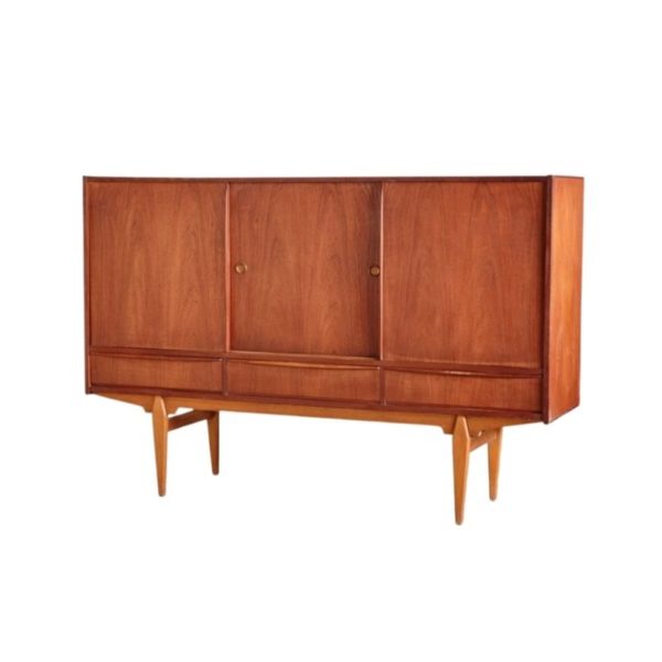 Mid-Century Danish Teak Highboard, 1960s