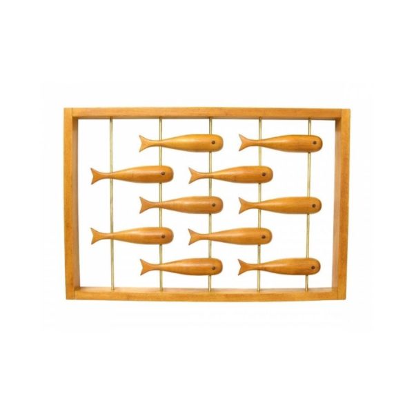 Wall Sculpture Teak. Rare large wall decoration. Denmark. Teak 1970