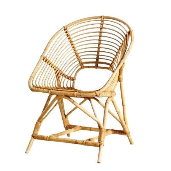 Shell Shaped Rattan Garden Chair, 1970s