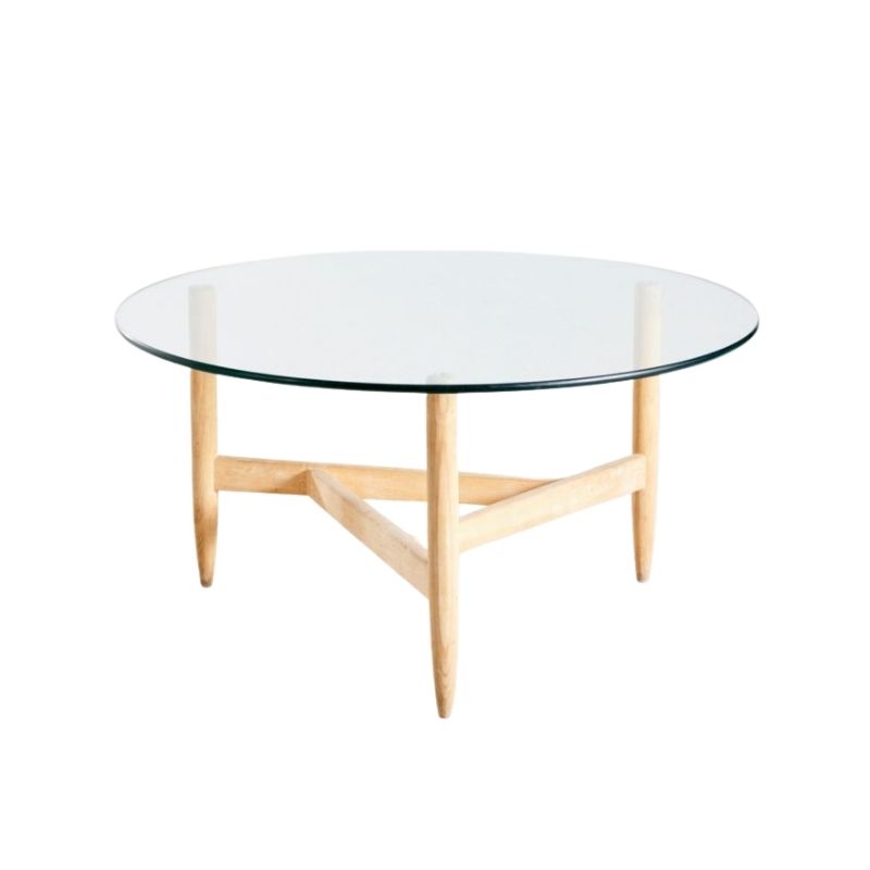 Oak Based Glasstop Coffee Table