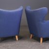 Pair of Vintage Danish Armchairs with Footstools